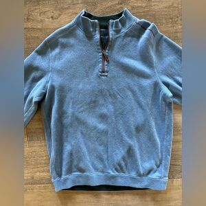 Tommy Bahama mens size large light blue pullover quarter zip long sleeve sweater